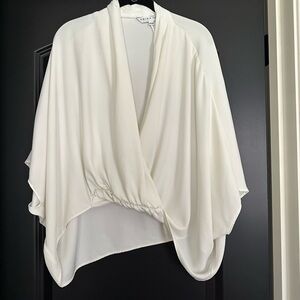 Trina Turk Cream Draped Blouse